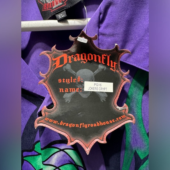 NWT Mens Dragonfly "Joker’s Crypt" Button Down Short Sleeve shirt XL - Picture 5 of 6
